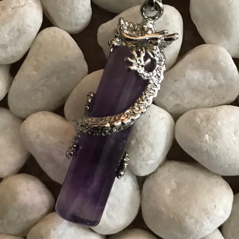🔮AMETHYST DRAGON PENDANT NECKLACE